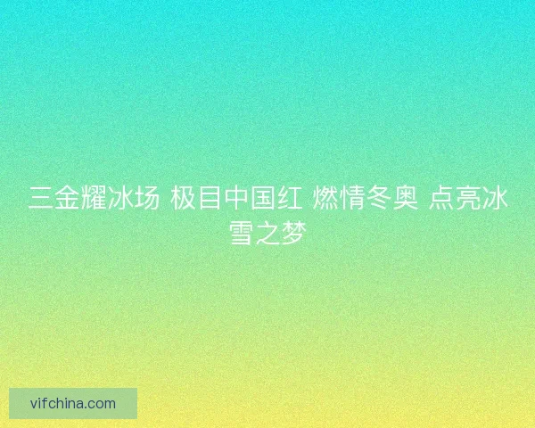 三金耀冰场 极目中国红 燃情冬奥 点亮冰雪之梦